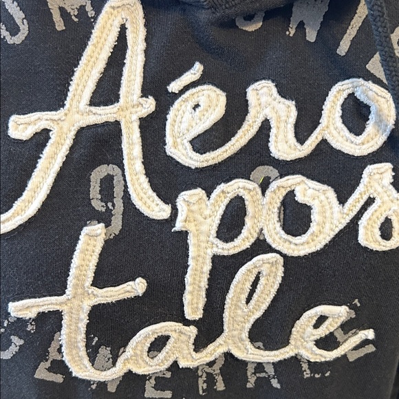 Aeropostale Charcoal Hoodie with Cream Logo - Picture 5 of 7